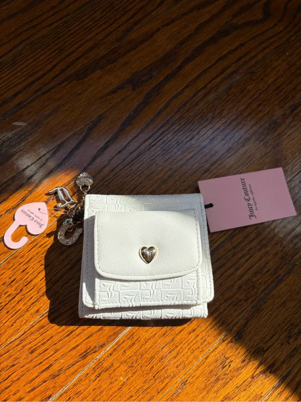 Juicy Couture White Heart Charm Card & Key Holder